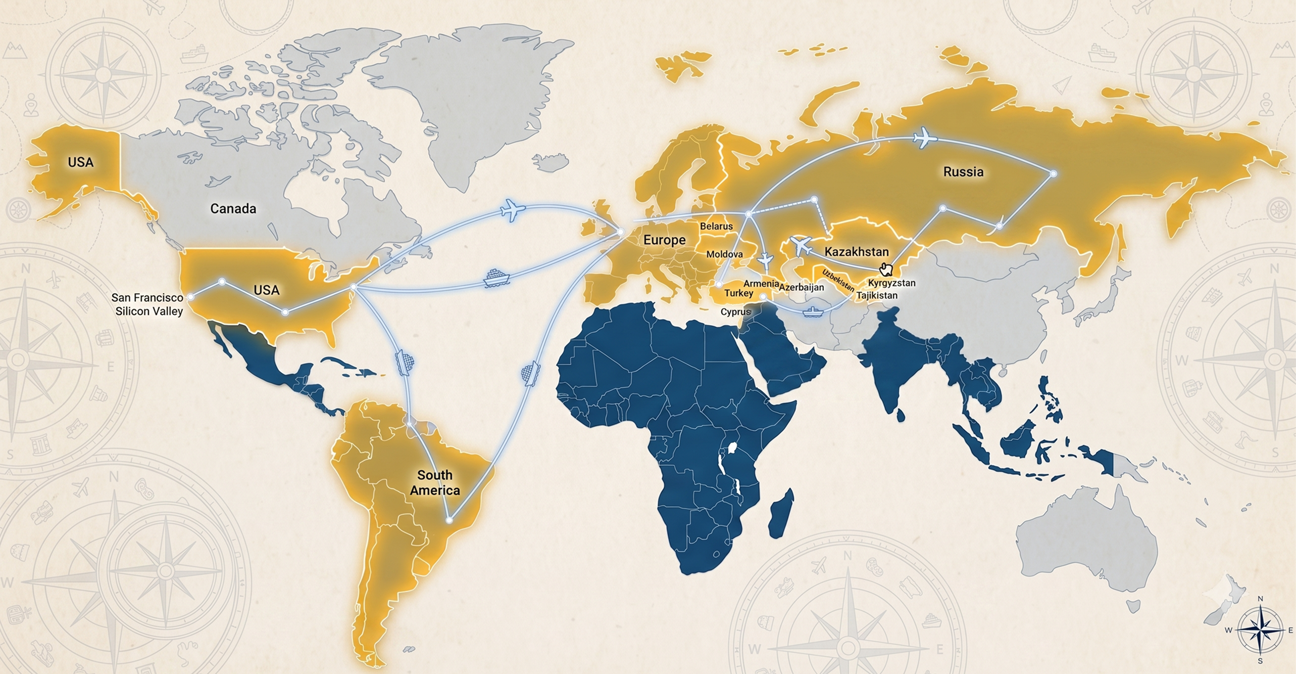 World map showing Repkart's global reach